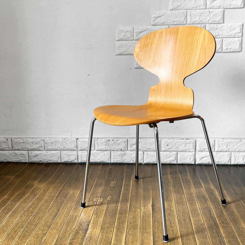フリッツハンセン Fritz Hansen 3101 アリンコチェア アントチェア 4本脚 ナチュラルビーチ ラッカー仕上げ フェルトグライズ アルネ・ヤコブセン D ◎
