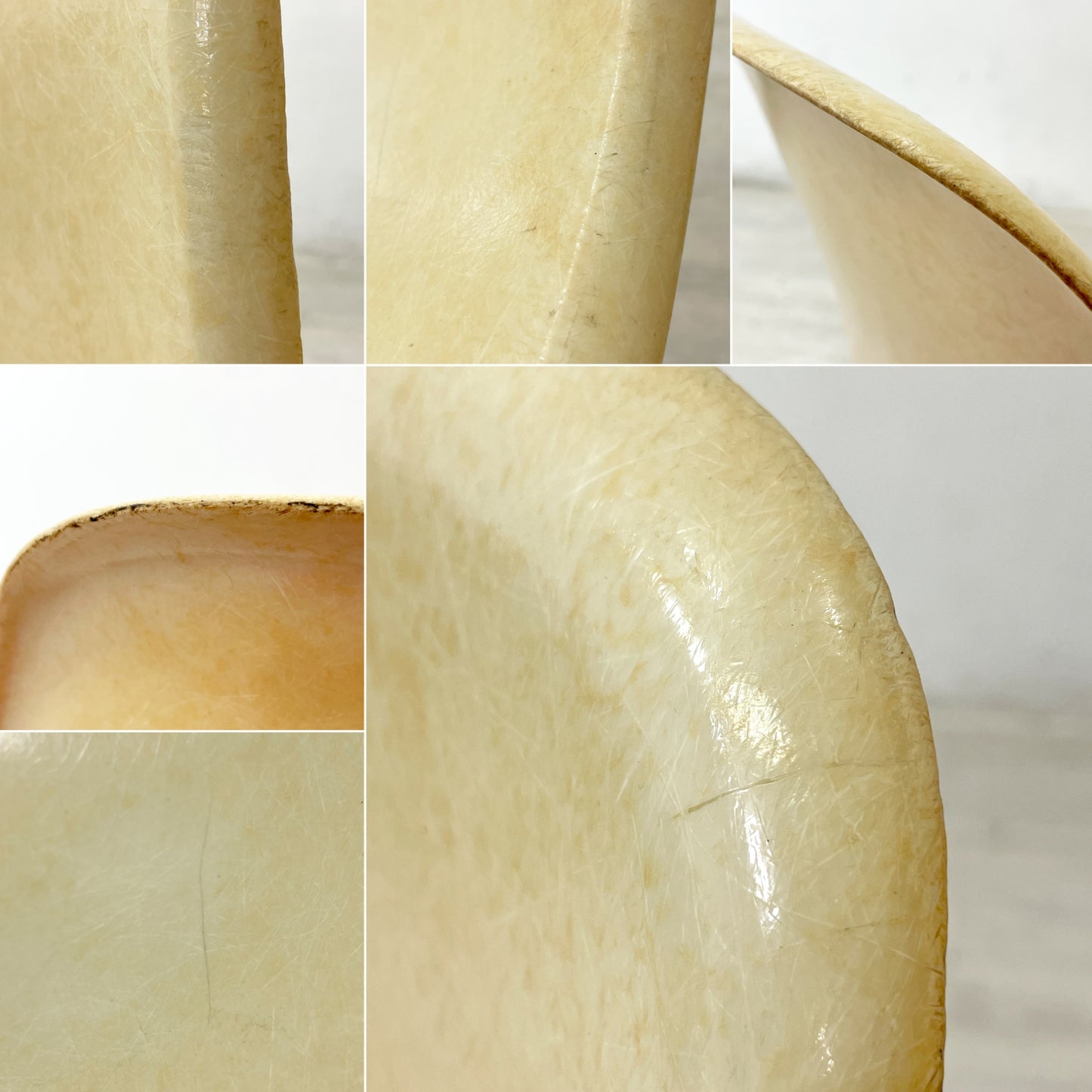 ハーマンミラー Herman Miller サイドシェルチェア セカンド 2nd FRP パーチメント ドゥエルレッグ イームズ ミッドセンチュリー ●