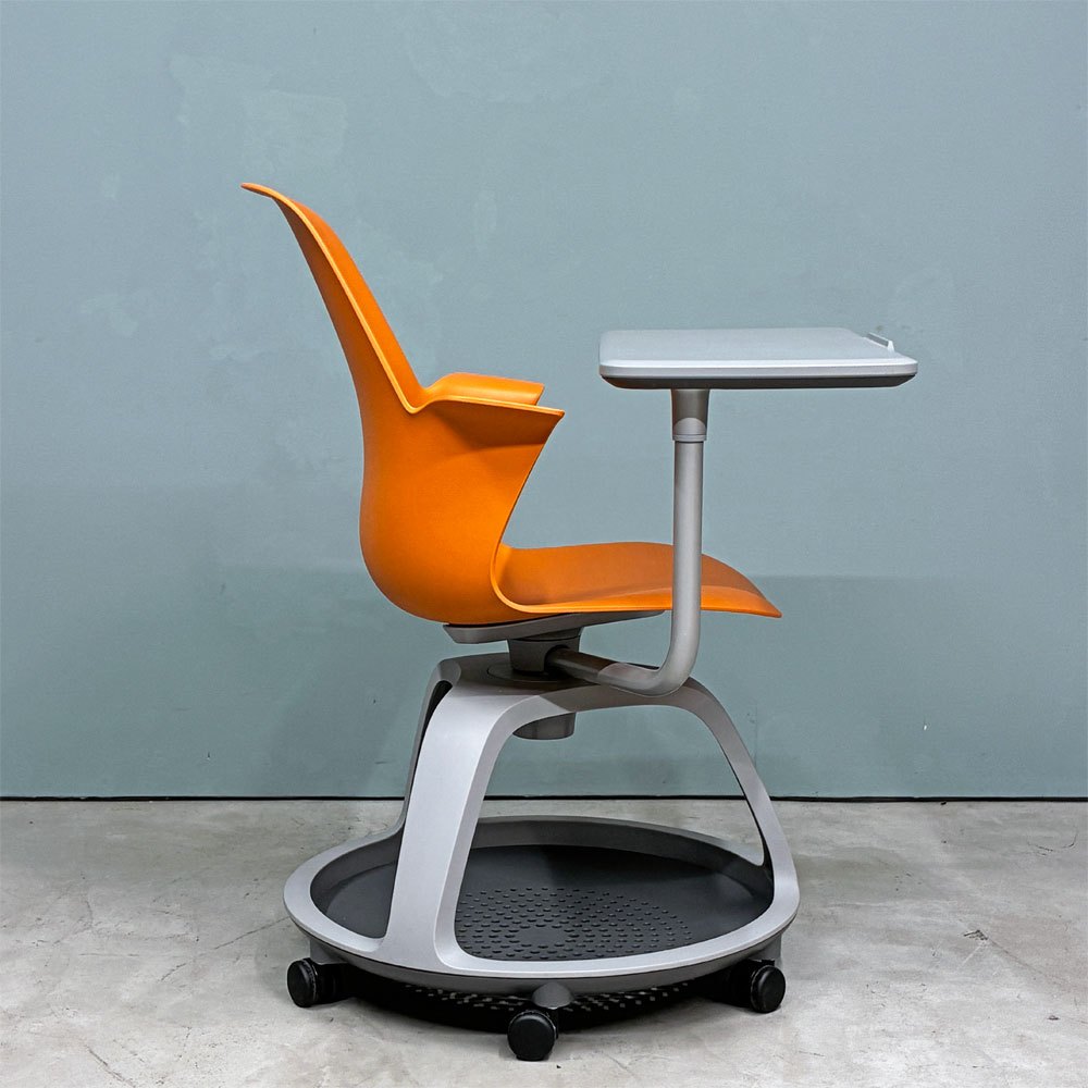 スチールケース Steelcase ノード node ミーティングチェア オフィスチェア シトロン 可動式サイドテーブル＆キャスター付き ◎ ◎