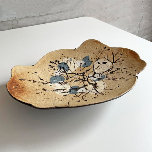 アラビア ARABIA セラミックボウル 陶板 プレートハンガー付き W31cm フランチェスカ・マチュッティ・リンド フィンランド 北欧ビンテージ 希少 ♪