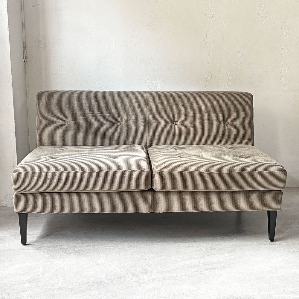 クラッシュゲート CRASHGATE ノットアンティークス Knot Antiques グレス GRESS 2人掛けソファ コーデュロイ 肘なし W140cm 関家具 定価￥75.900- ★