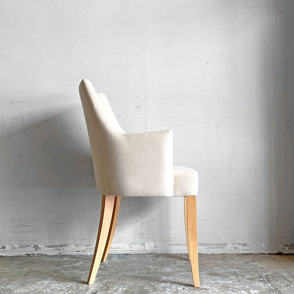 イデー IDEE アミアームチェア AMI ARM CHAIR ダイニングチェア 1pソファ ラムース生地 アイボリー ■