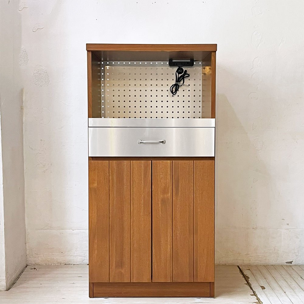 ストラーダ STRADA キッチンキャビネット レンジボード アッシュ材 ステンレス W60cm 廃盤 ★