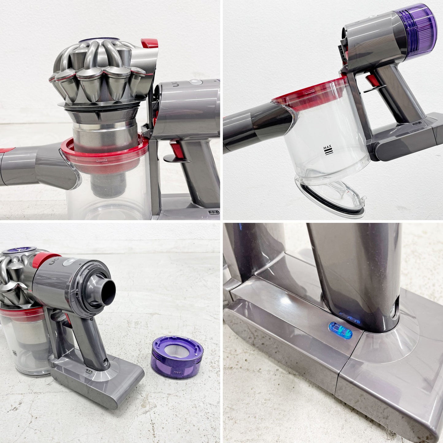 ダイソン dyson V8 Slim Fluffy コードレス掃除機 SV10K EXT BK 専用充電ドック & アタッチメント付 〓