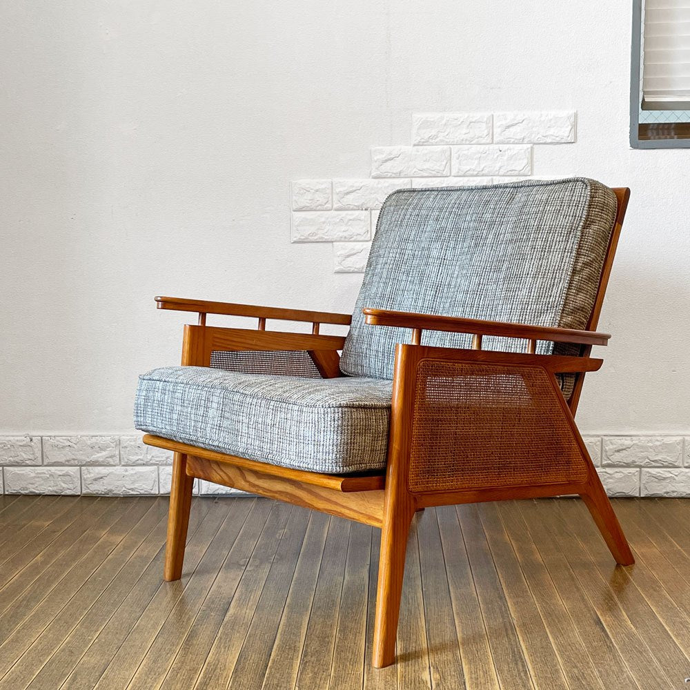 アクメファニチャー ACME Furniture ウィッカー WICKER ラウンジチェア 1Pソファ ハックベリー ラタン グレー USビンテージスタイル 定価83,600円 ◎