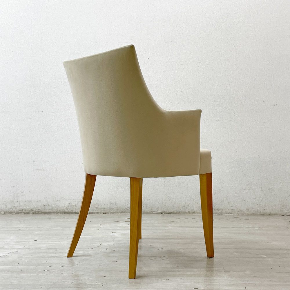 イデー IDEE アミアームチェア AMI ARM CHAIR ダイニングチェア 1pソファ ラムース生地 アイボリー ●