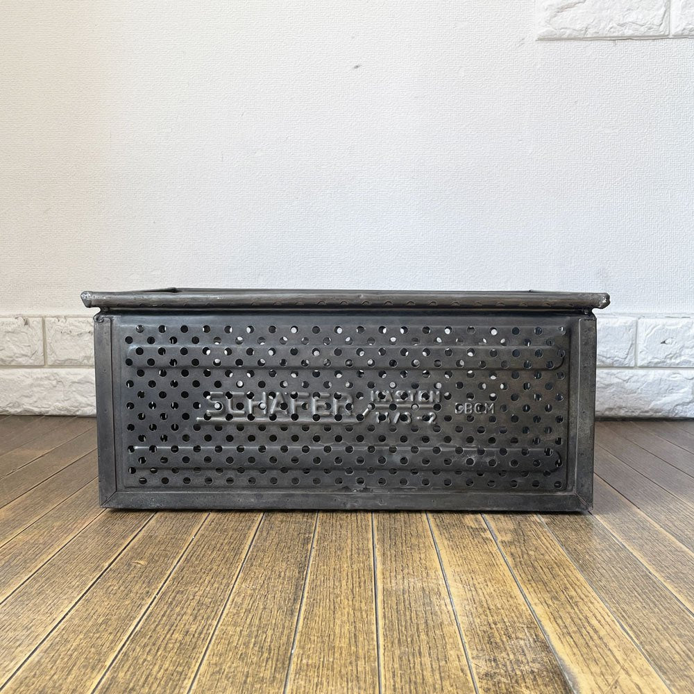 SCHAFER スタッキング ストレージボックス パンチングメタル インダストリアル ドイツビンテージ A ◎