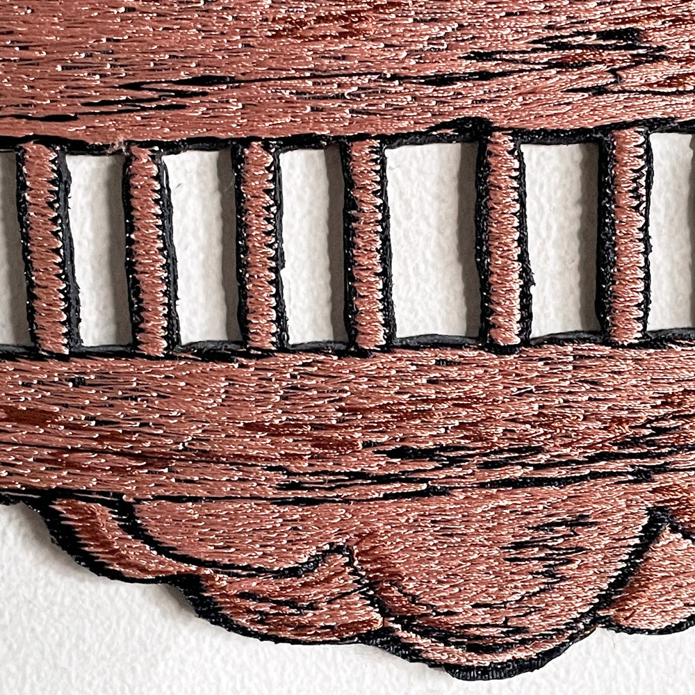 ママカロン ma.macaron 鳥籠 大 壁掛け ウォールアート 横振り刺繍 W22.5cm H42cm 刺繍作家 現代作家 ■