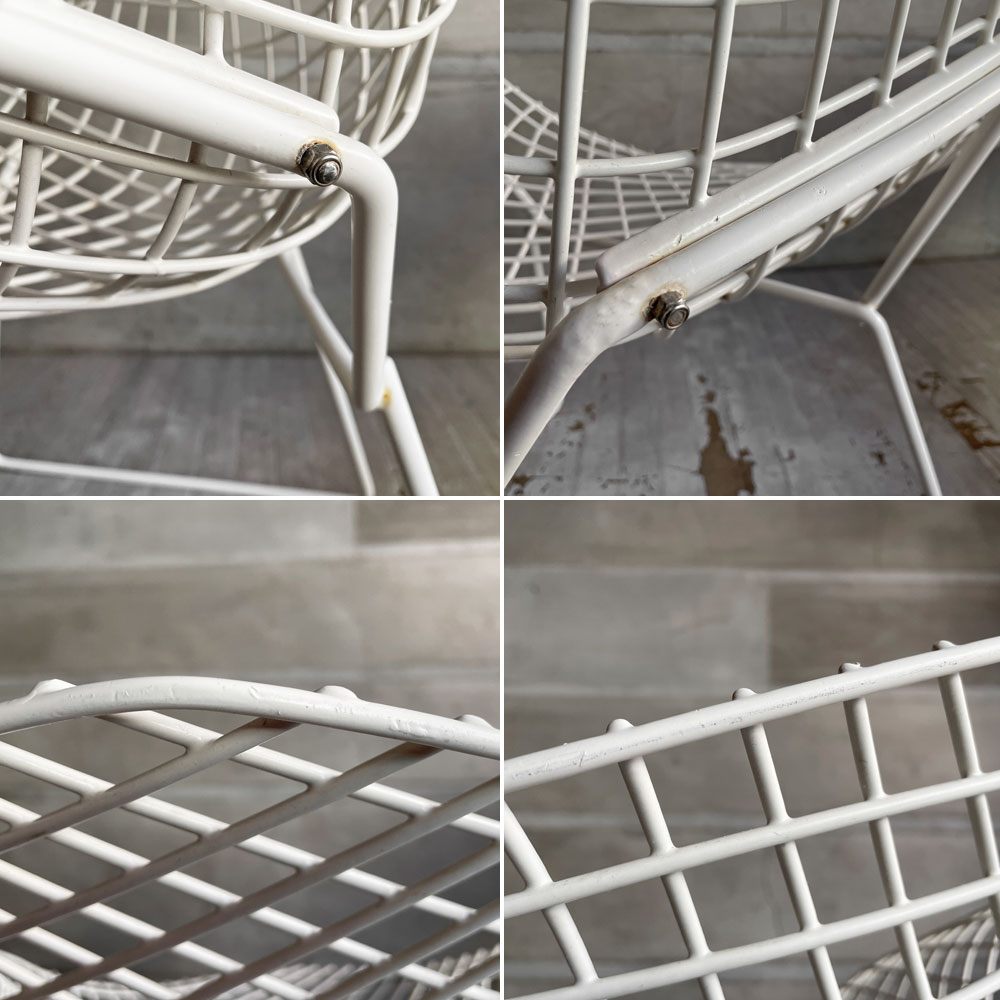 ノル Knoll ビンテージ ダイヤモンドチェア Diamond Chair ハリー・ベルトイア Harry Bertoia ホワイトフレーム ミッドセンチュリー ♪