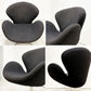 スワンチェア SWAN CHAIR ラウンジチェア アルネ・ヤコブセン Arne Jacobsen ブラック系 ファブリック スウィベル式 リプロダクト デンマークデザイン ●