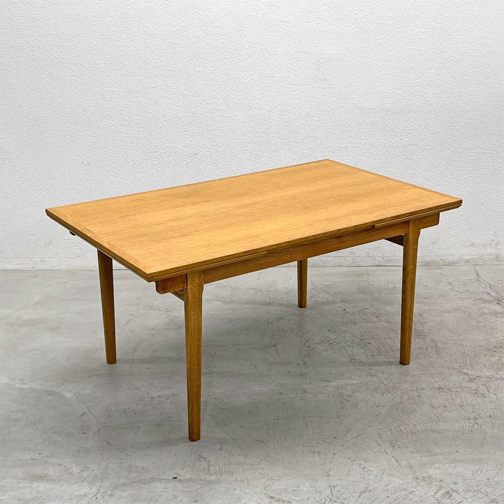 デンマークビンテージ Danish Vintage エクステンションダイニングテーブル オーク材 伸長式 ドローリーフ型 北欧家具 〓