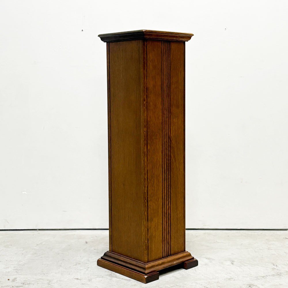 オーク材 キャビネット 小型収納 花台 H80cm 棚板4枚 ロイズアンティークス Lloyd's Antiques 購入品 ●