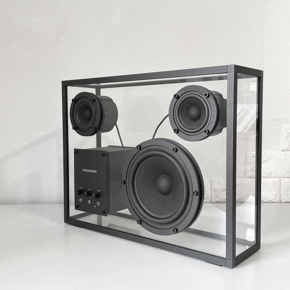トランスペアレントスピーカー TRANSPARENT SPEAKER ブルートゥース ブラックコード 北欧 スウェーデン モダンデザイン 定価：176,000円 ◎