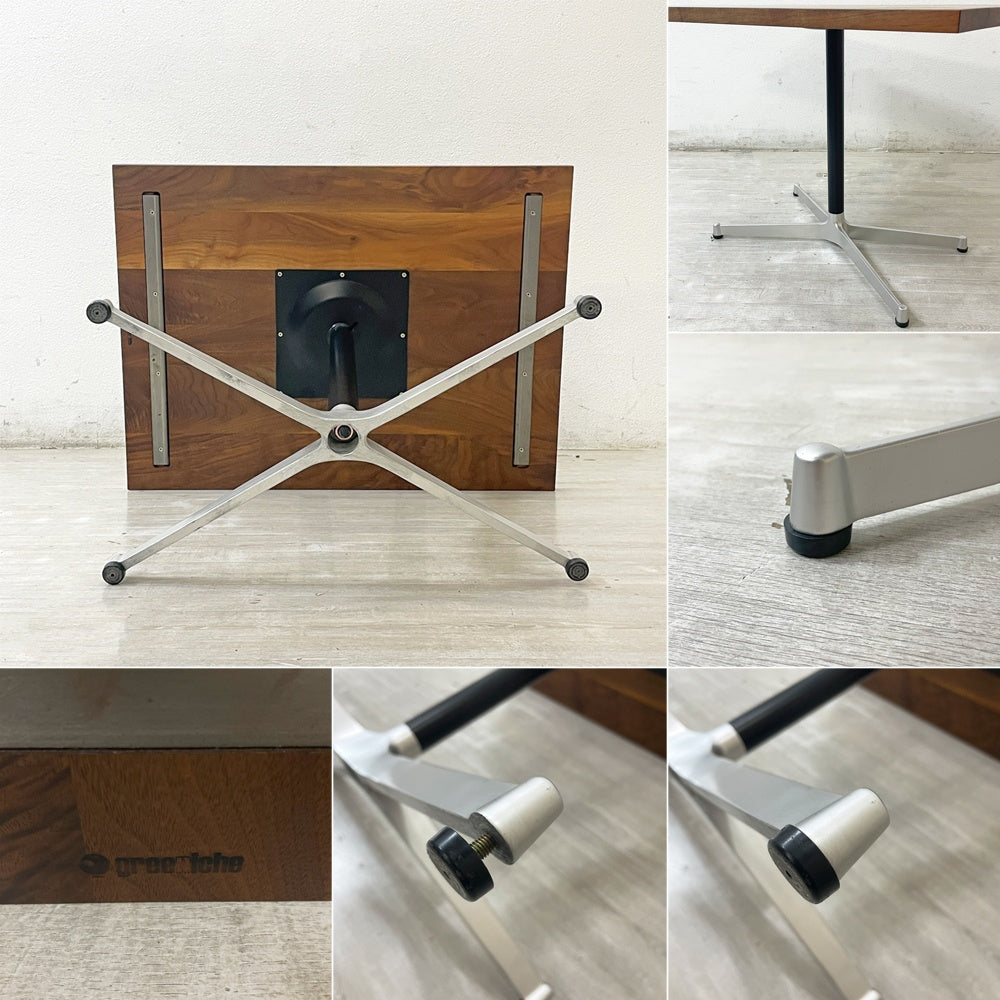 グリニッチ greeniche カフェテーブル Cafe Table 800×600×610 ウォールナット無垢材 Xレッグ ●