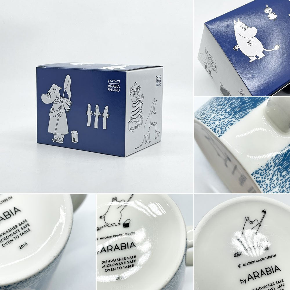 アラビア ARABIA ムーミンマグ MOOMIN ライトスノーフォール シール付 2018年冬限定 フィンランド 北欧食器 箱付き ●