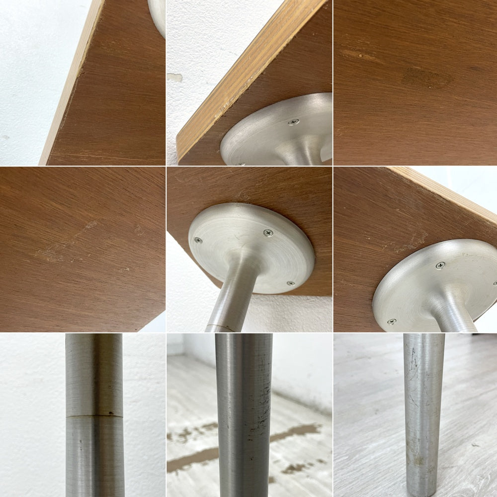 イデー IDEE バリエーションテーブル VARIATION TABLE ダイニングテーブル ワークテーブル ラミネート天板 ライトブルー スチール 希少 廃番 B ●
