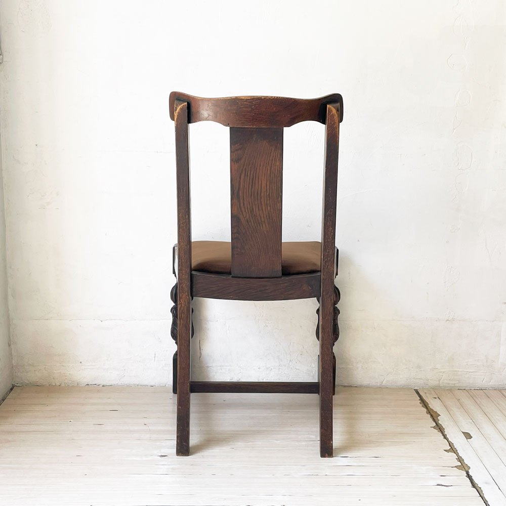 UKビンテージ UK Vintage ダイニングチェア オーク無垢材 バルボスレッグ トラディショナルデザイン 英国家具 A ★