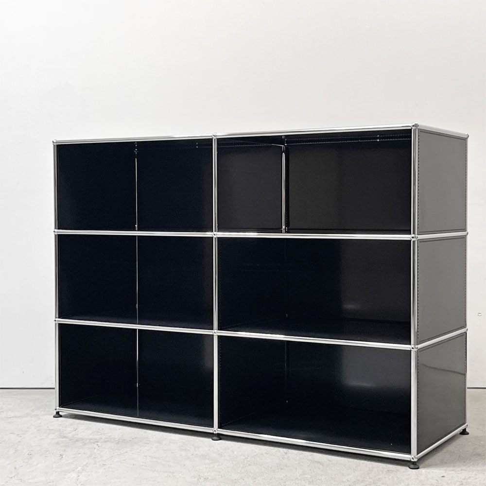 ユーエスエムハラー USMハラー USM Haller キャビネット オープンシェルフ 2列3段 オープン W152cm グラファイトブラック モダンデザイン スイス ●