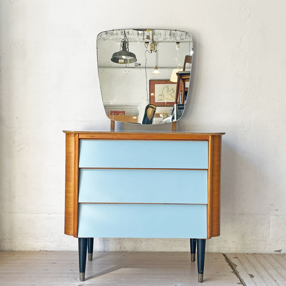 UKビンテージ Vintage HOMEWORTHY ドレッサーチェスト ミラー付き メラミントップ ミッドセンチュリー Lloyd's Antiques購入品 ★