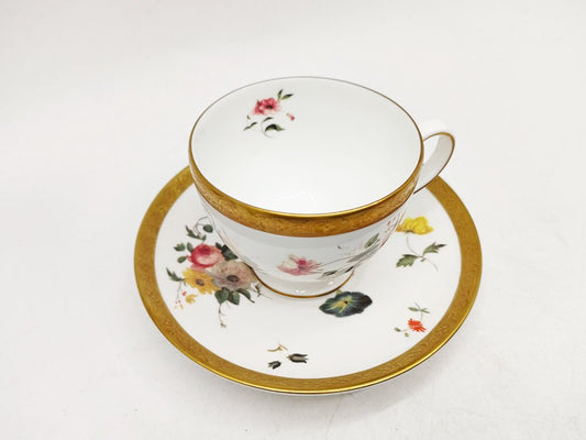 ウェッジウッド WEDGWOOD フローラルゴールド FLORAL GOLD カップ＆ソーサー 英国 A ●