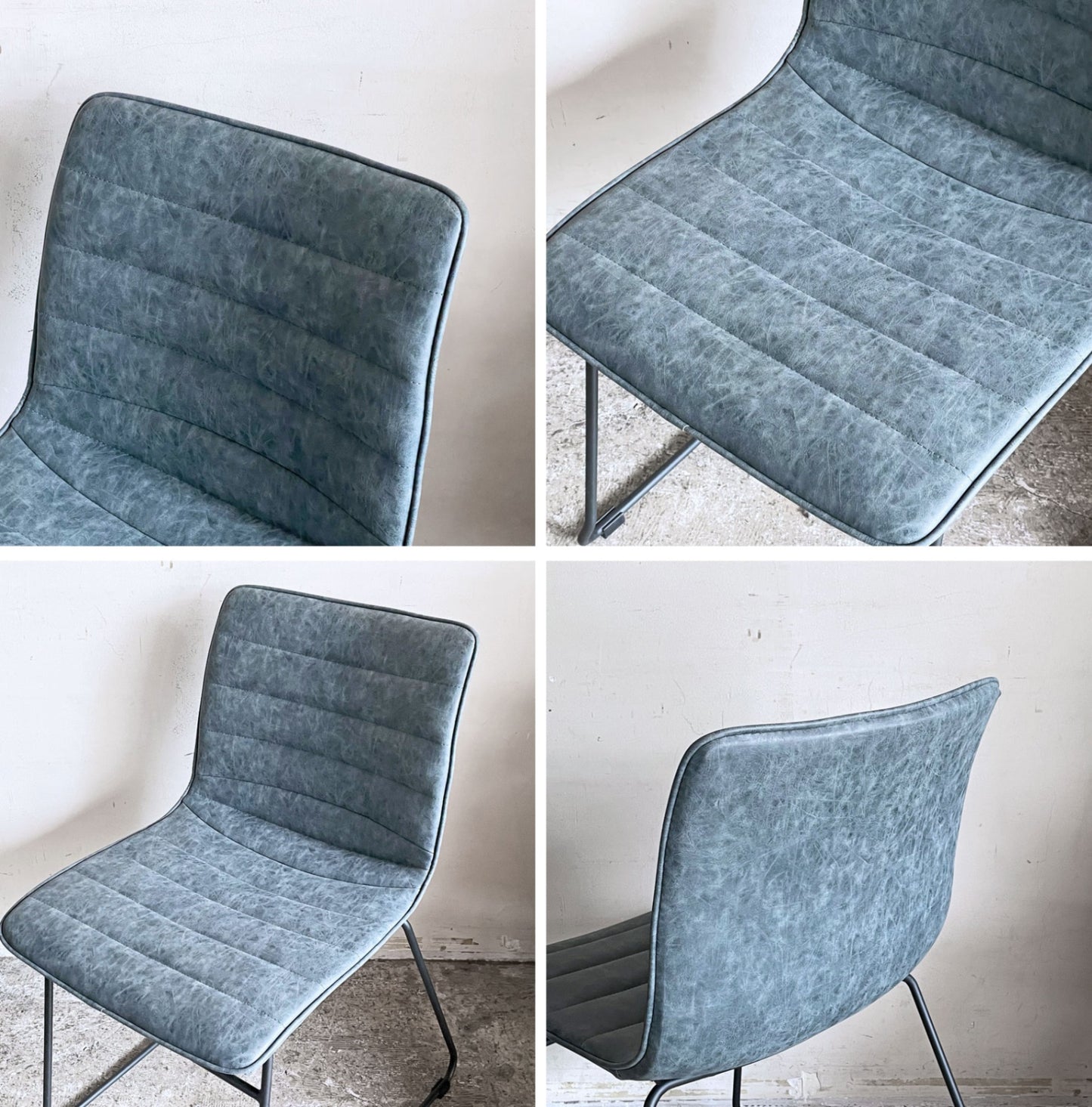 クラッシュゲート CRASHGATE ノットアンティークス Knot Antiques クロエ CHLOE ダイニングチェア PUレザー スチール ターコイズ ■
