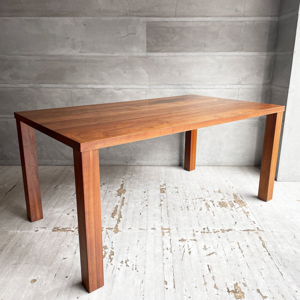 シラカワ家具 SHIRAKAWA ウォールナット無垢材 ダイニングテーブル 角脚 W160cm 飛騨家具 ♪