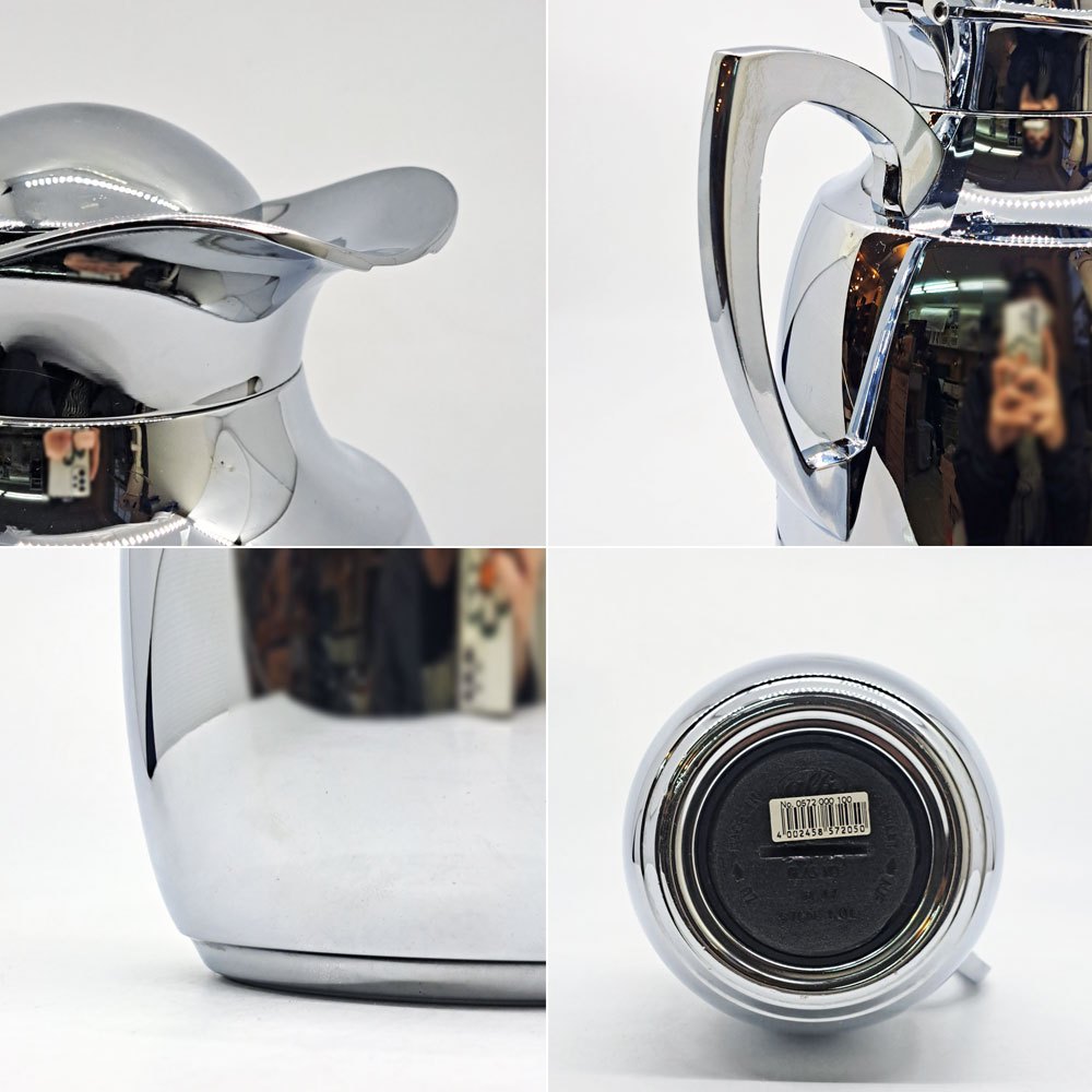 アルフィ alfi ジュエル Juwel 卓上用ポット ケトル 1L 真空二重構造 ステンレス シルバー ドイツ クロムミラー 定価￥33,000- ●