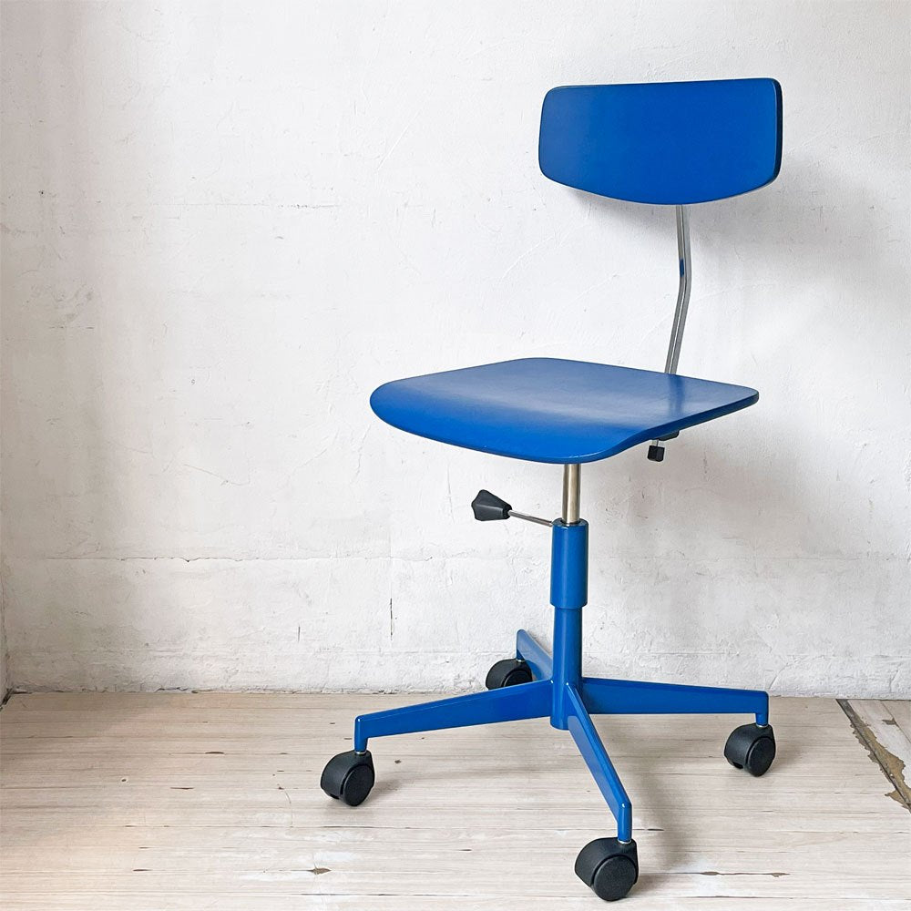 ラボファ Labofa デスクチェア オフィスチェア プライウッド ブルー ダブルホイール 高さ調整可 デンマーク製 北欧家具 ★