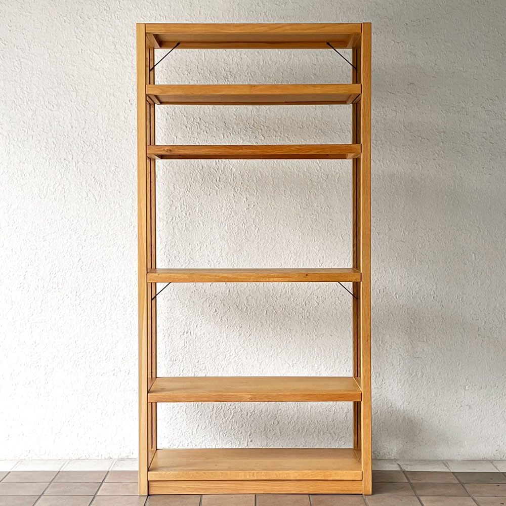 無印良品 MUJI オーク材 ユニットシェルフ 大 6段 W87 H175.5cm ナチュラルモダン 廃番 ◇