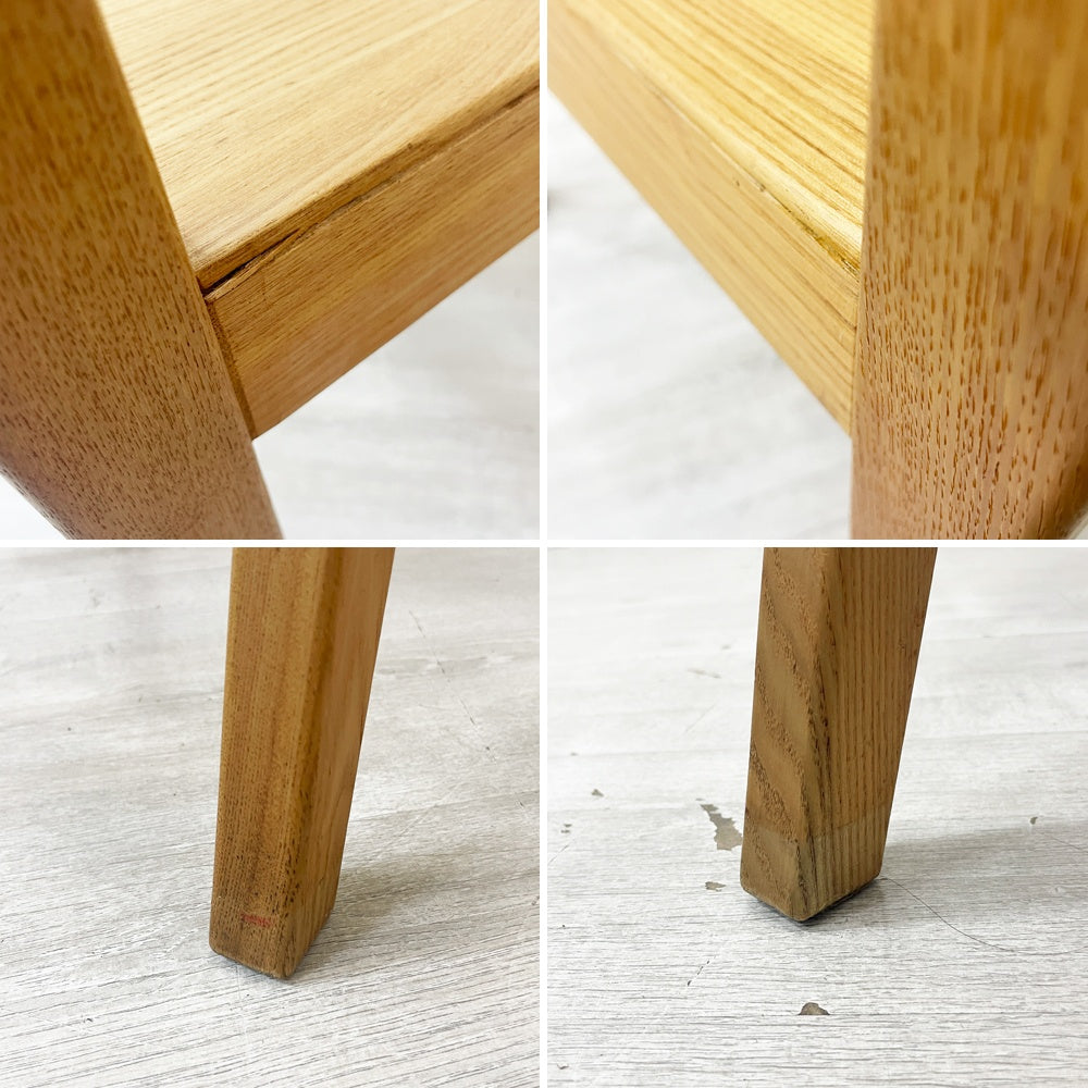 無印良品 MUJI タモ材 ラウンジチェア アームチェア 板座 ナチュラルスタイル 廃番 ●