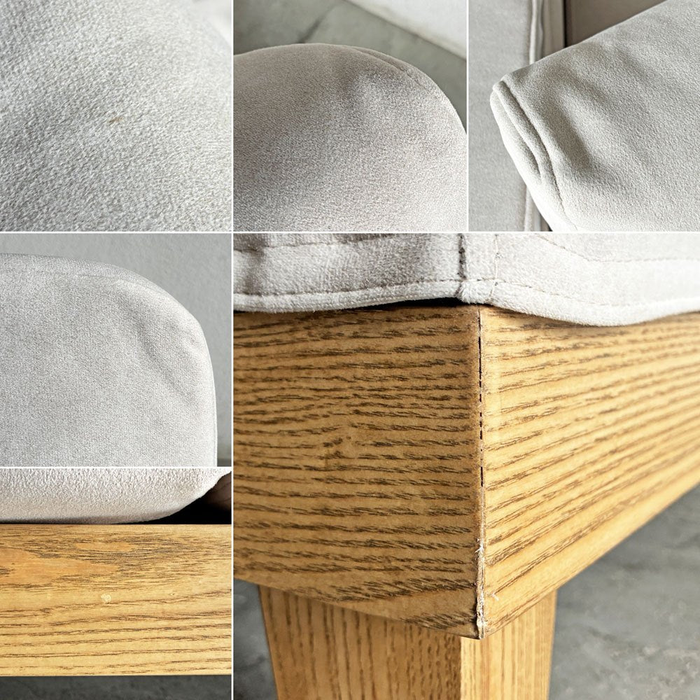 ペットと PETTO フラッフィル フラッフィーソファ Fluffy Sofa 3人掛けソファ W182cm ストーンホワイト アッシュ材 スロープ付 ペット対応 関家具 テーブル欠品 定価￥139,800- 〓