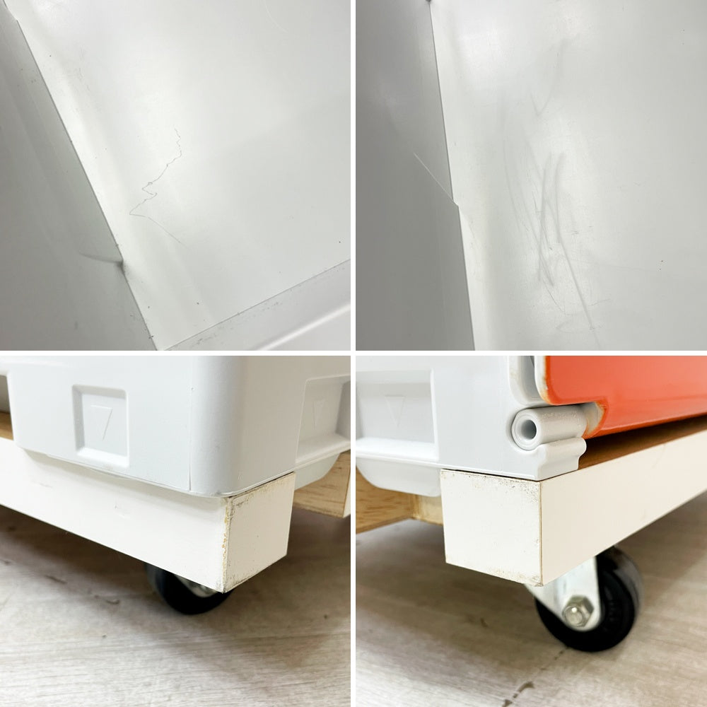 タッパーウェア Tupperware スーパーチェスト ワイド Super chest Wide 引出1段 オレンジ 3段セット 専用カート付 ●