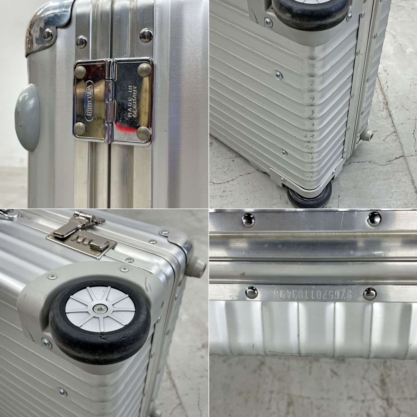 リモワ RIMOWA クラシックフライトキャビンS Classic Flight Cabin 35L 2輪 TSAロックなし シルバー アルミ製キャリーケース スーツケース ドイツ 廃番 〓