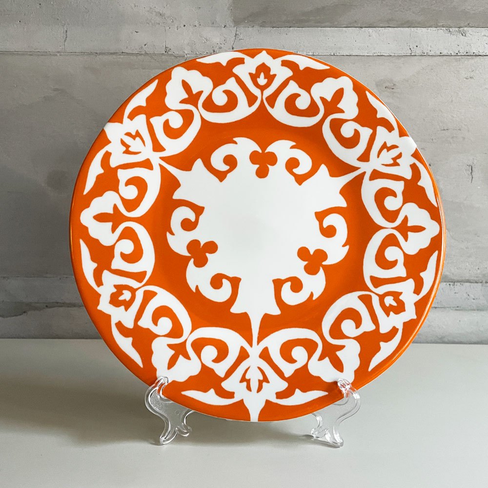 ツェツェアソシエ Tse＆Tse associees お腹ペコペコのお皿たち les affamés 大皿プレート オレンジ ウズベキスタン模様 フランス パリ 廃番 ♪