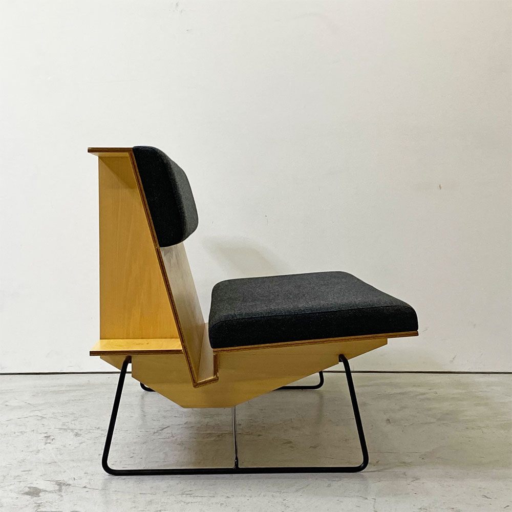 インテリアナス interior nasu マガジンラックベンチ MRB 1st 2Pソファ プライウッド × アイアンレッグ 佐藤徹 デザイン 平安工房取扱 ●