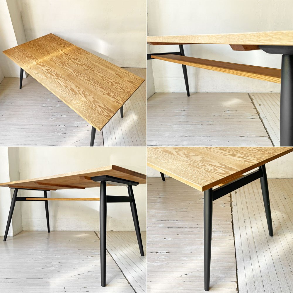 モモナチュラル MOMO Natural ダイニングテーブル RUSTIC TOP + ISO WOOD OAK LEG オーク材 W160cm 参考定価￥84,000～ ★