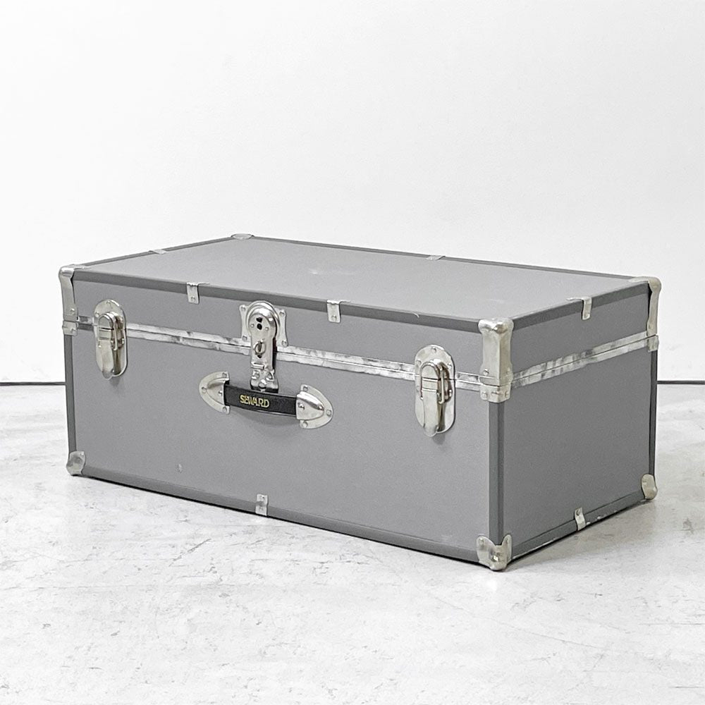 スワード トランク Seward Trunk トランクボックス ビニールレザー グレー系 鍵付き 収納 アメリカ ●