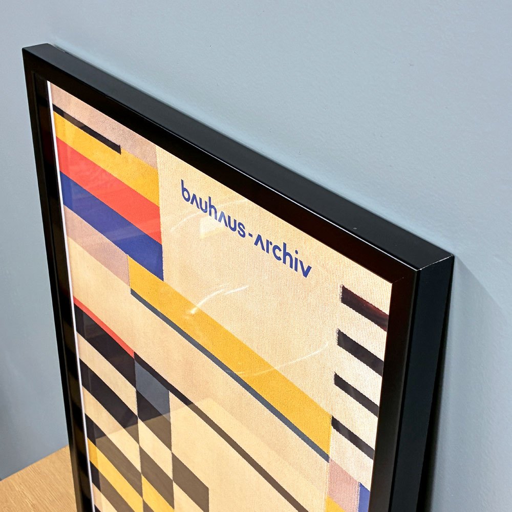 BAUHAUS アートパネル ポスター 額装品 フレーム付き 壁掛け用 オフセット印刷 ドイツ モダンデザイン ◎