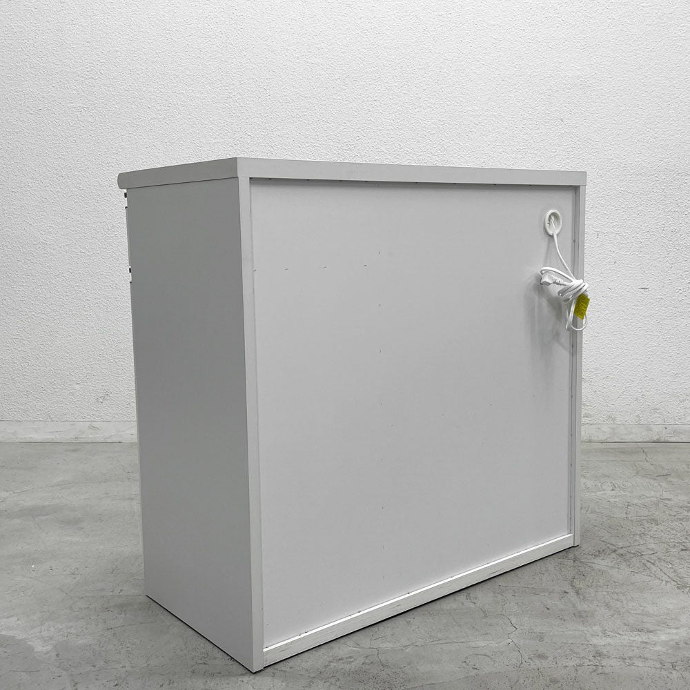 大川家具 大理石調 キッチンカウンター ホワイト W90cm 国産家具 〓