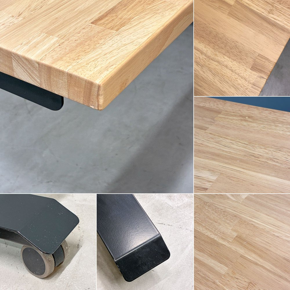 フレキシスポット Flexispot 電動式昇降デスク + かなでもの ラバーウッド天板 160x70cm ナチュラルテイスト ◎