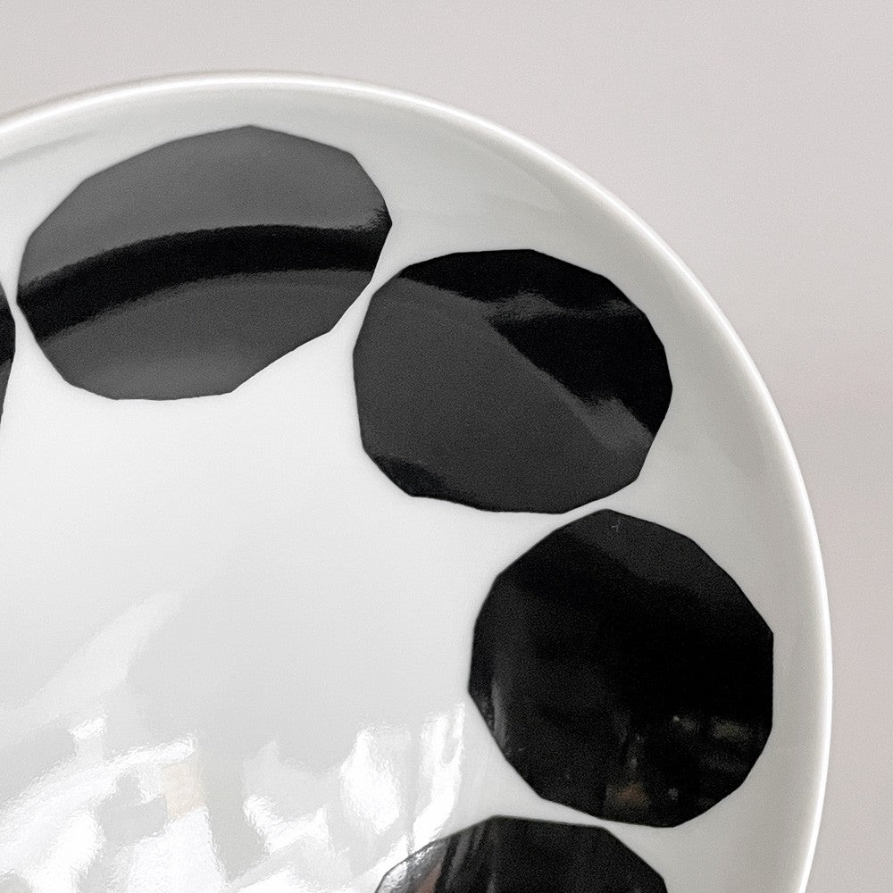マリメッコ marimekko x 有田焼 福泉窯 「We love Japan」 お茶碗 キヴェット柄 漆黒 伝統工芸 北欧食器 B ■