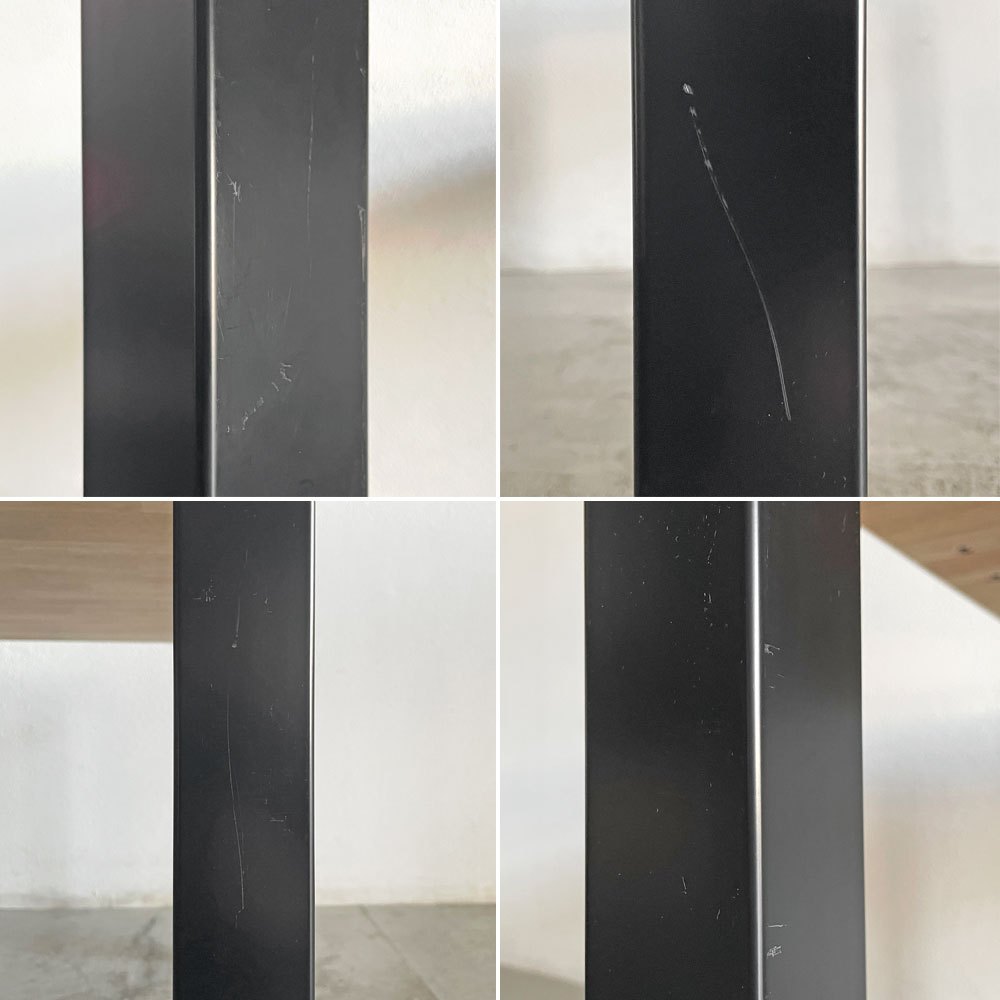 かなでもの KANADEMONO ザ・テーブル THE TABLE Black Steel デスク W150×D100cm ラバーウッド ナチュラル 配線トレー付 〓