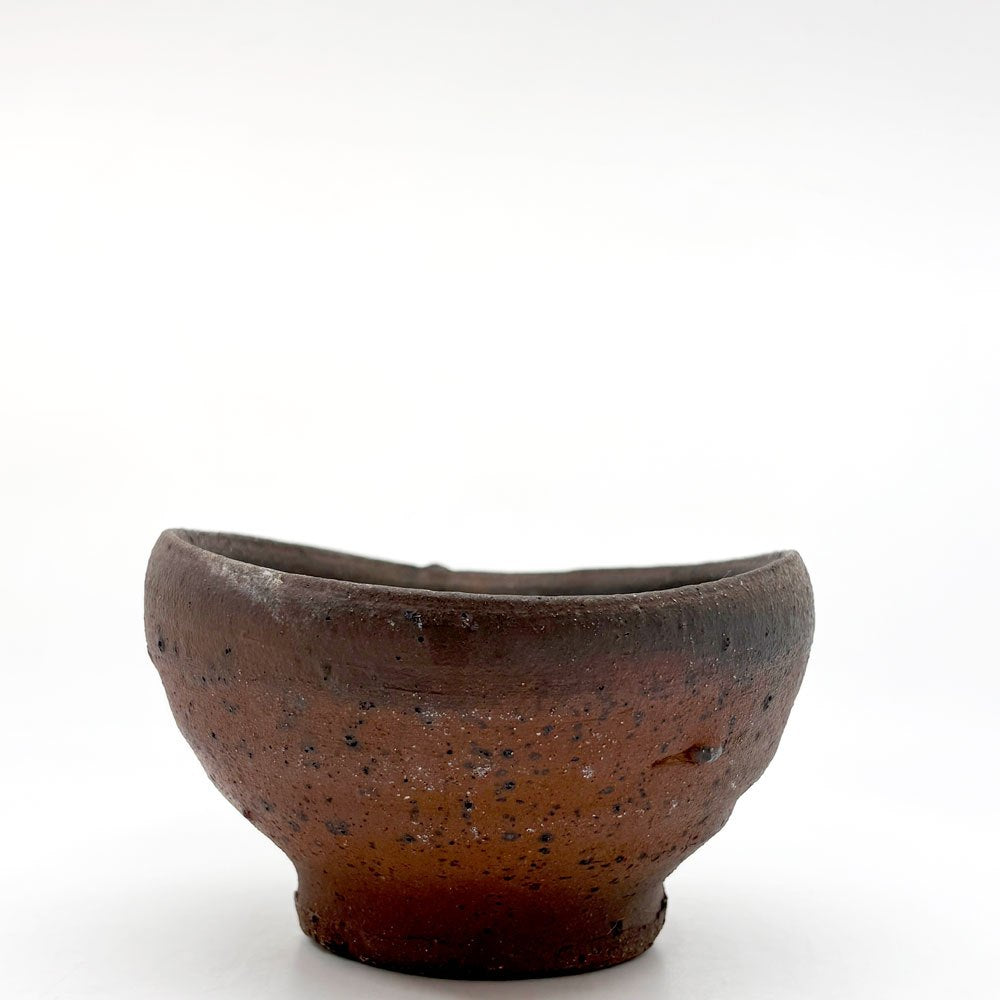 森岡成好 南蛮焼締 碗 鉢 ボウル 17cm 陶芸家 現代作家 ●