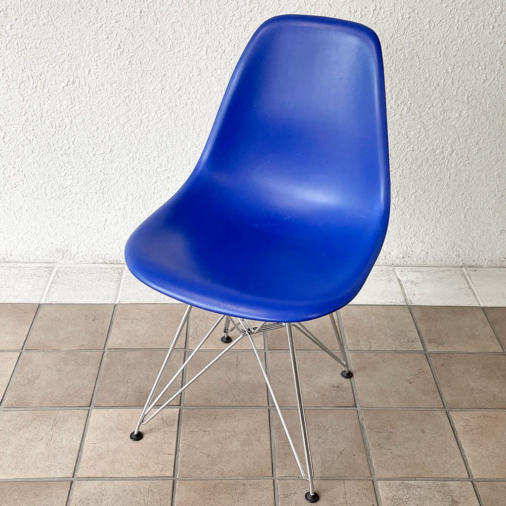 ヴィトラ Vitra サイドシェルチェア エッフェルベース ポリプロピレン製 ブルー 2001年製 C&R イームズ ミッドセンチュリーデザイン ◇