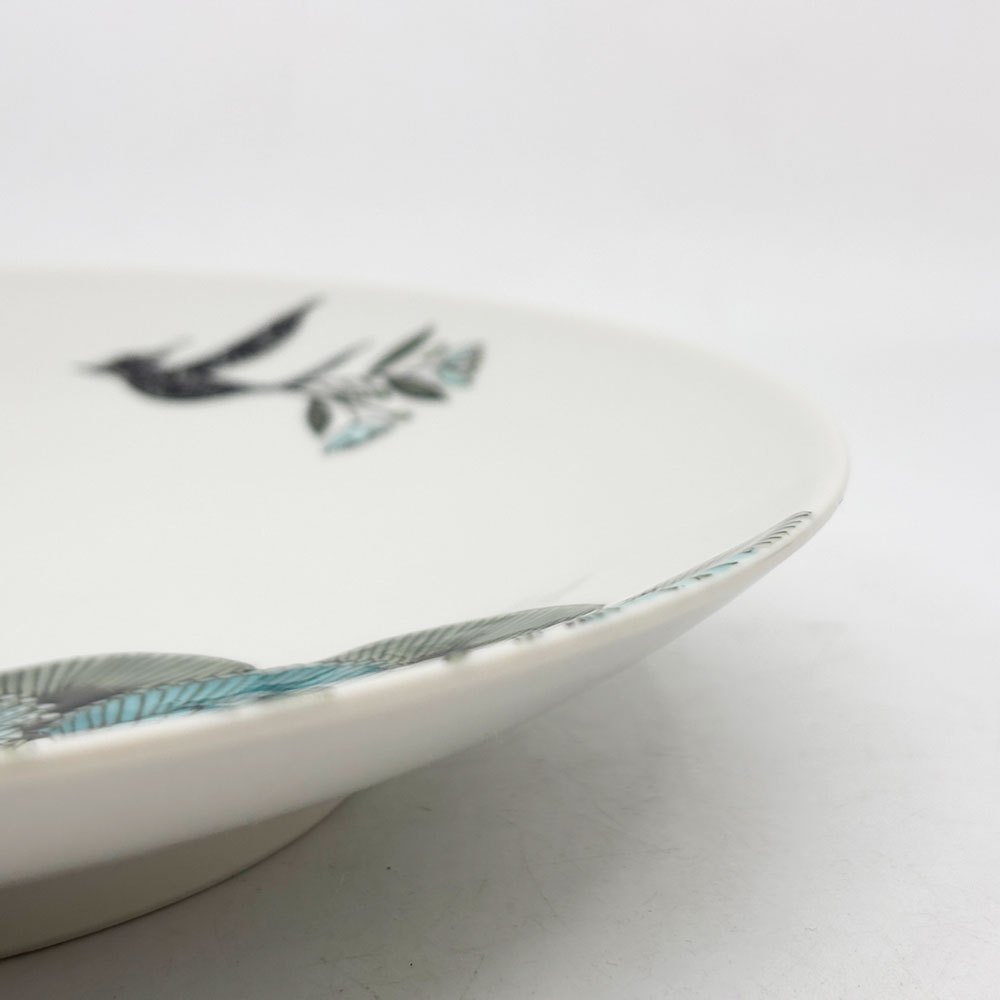 九谷焼 北村和義 鳥一羽 絵皿 Φ25cm 現代作家 ●