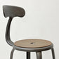 フェールトラヴァイユ FER TRAVAIL ニコルチェア NICOLLE Chair SH45cm ダイニングチェア スチール マットクリア仕上げ 別注モデル レザーパッド付 ブラウン インダストリアル フランス ●