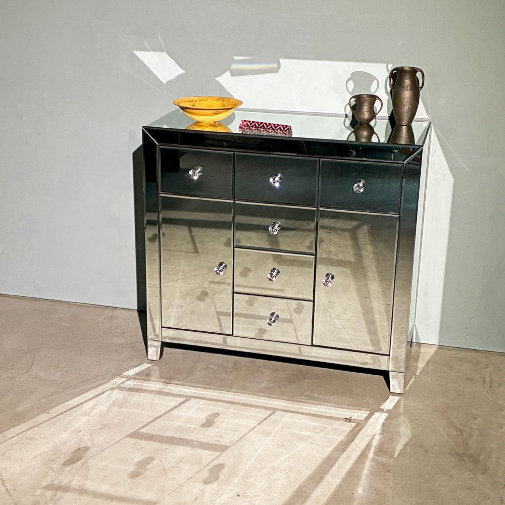 カレ KARE ラグジュアリー キャビネット サイドボード 2Doors 6Drawers ミラー張り ドイツ ◎