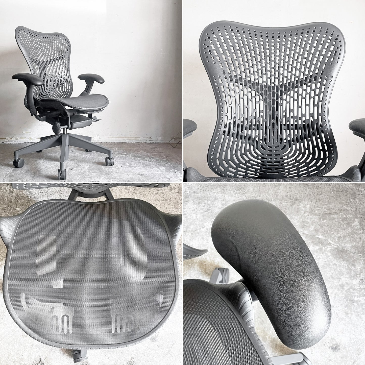 ハーマンミラー Herman Miller ミラ2チェア Mirra2 オフィスチェア デスクチェア ブラック×グラファイトカラー メッシュシート studio7.5 ■