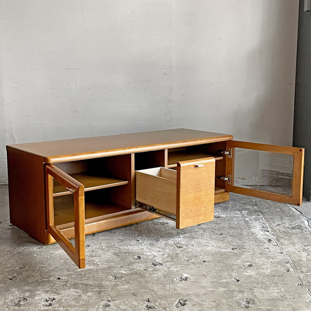 浜本工芸 No.3100 TVボード AVボード ローボード ナラ材 ナチュラル キャスター W125cm 定価￥124,300- ■