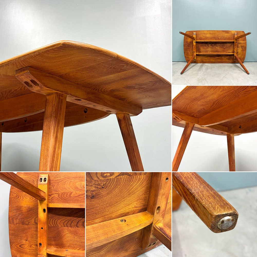 アーコール ERCOL レクタングル ダイニングテーブル Rectangle Dining Table エルム材 W137cm UKビンテージ UK Vintage ◎